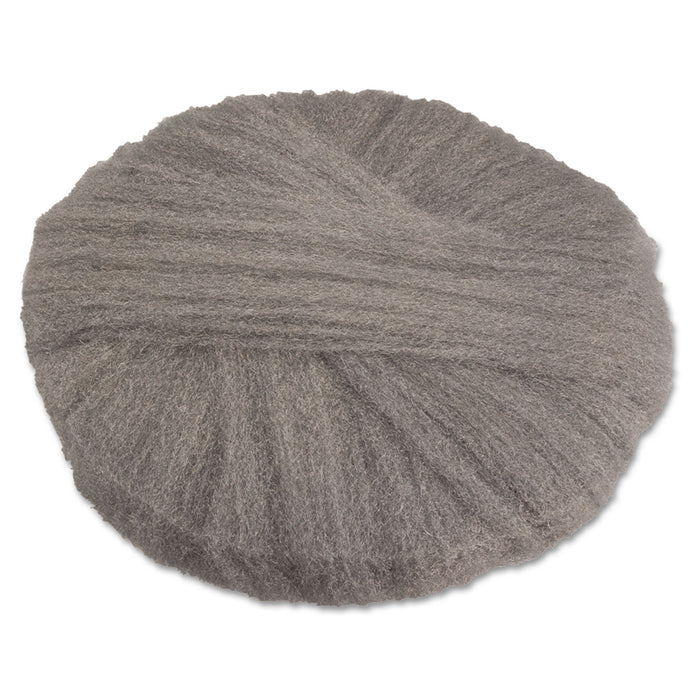 Radial Steel Wool Pads, Grade 2 (Coarse): Stripping/Scrubbing, 20", Gray, 12/CT