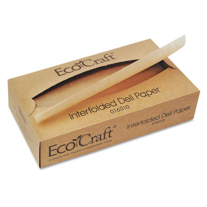EcoCraft Interfolded Soy Wax Deli Sheets, 10 x 10 3/4, 500/Box, 12 Boxes/Carton