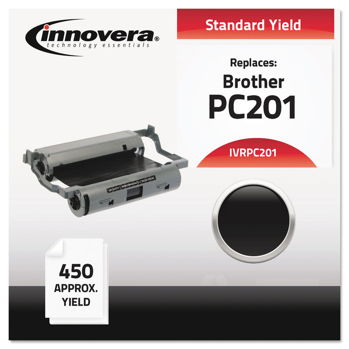 Compatible Black Thermal Transfer Print Cartridge, Replacement for Brother PC201 450 Page Yield