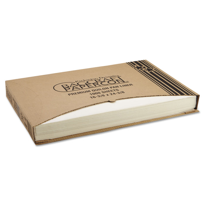 Grease-Proof Quilon Pan Liners, 16 3/8 x 24 3/8, White, 1000 Sheets/Carton