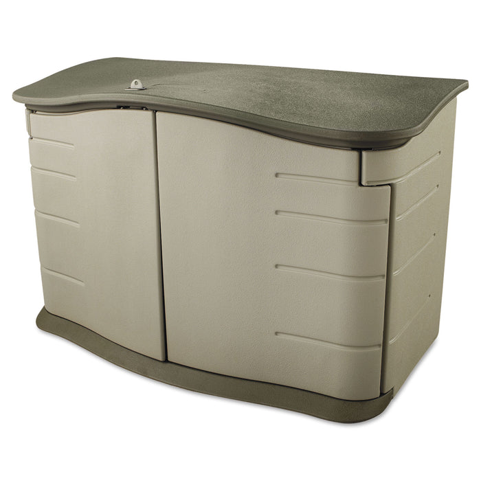 Horizontal Outdoor Storage Shed, 55 x 28 x 36, 20 cu ft, Olive Green/Sandstone