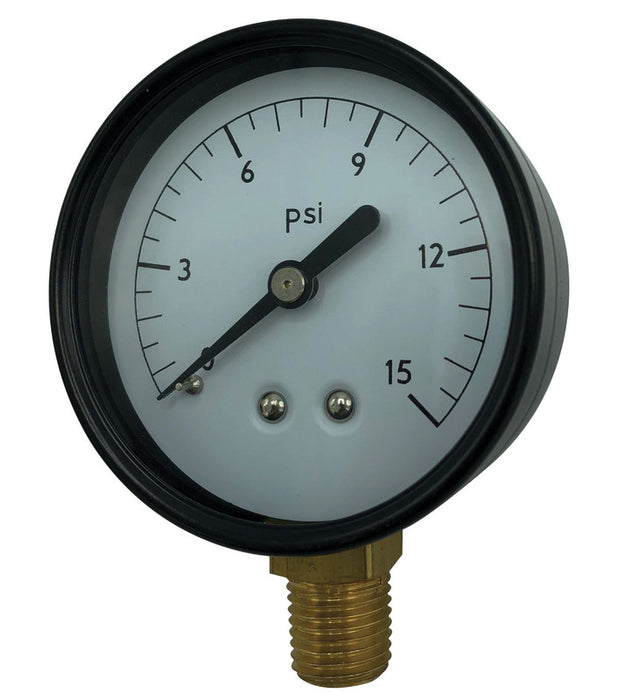 2 1/2" 15 PSI Pressure Gauge