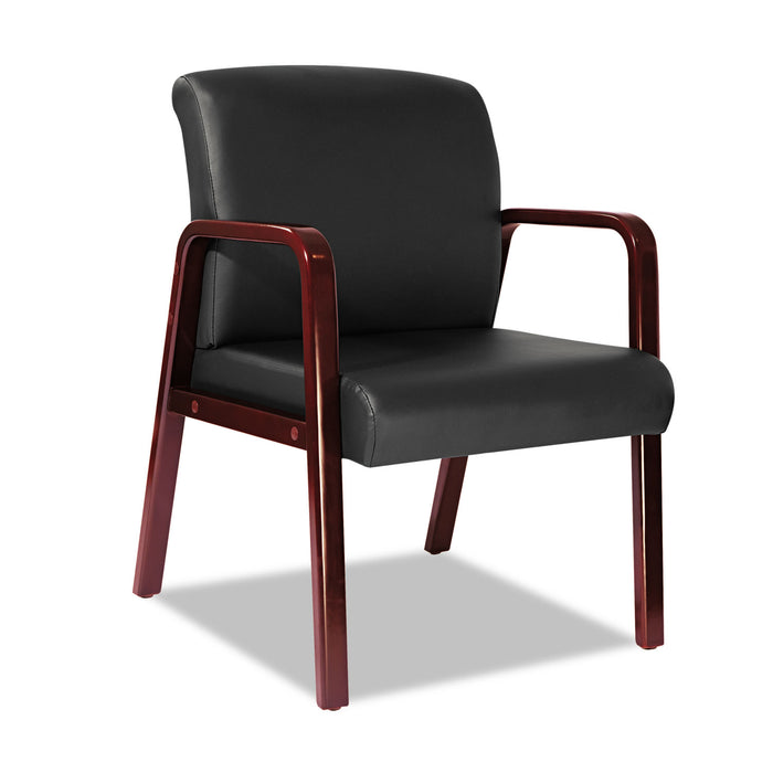 Alera Reception Lounge WL Series Guest Chair, 24.21'' x 26.14'' x 32.67'', Black Seat/Black Back, Cherry Base