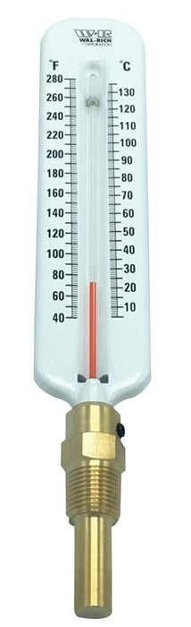 Hot Water Thermometer Straight Brassl Well