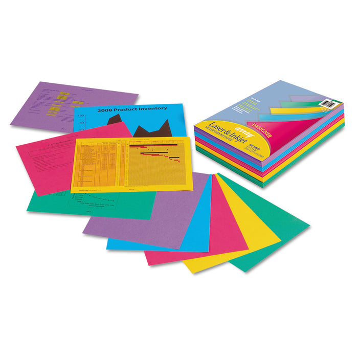 Array Colored Bond Paper, 24lb, 8.5 x 11, Assorted Designer Colors, 500/Ream