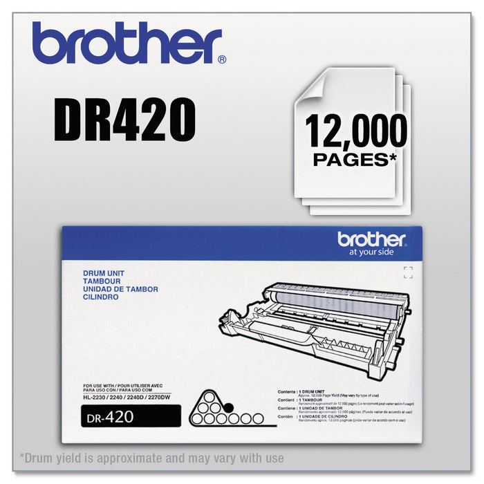DR420 Drum Unit, 12000 Page-Yield, Black