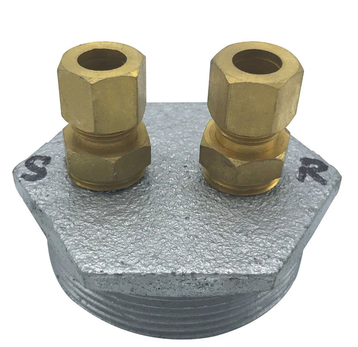 2" X 1/2" Duplex Tank Bushing With Fittings