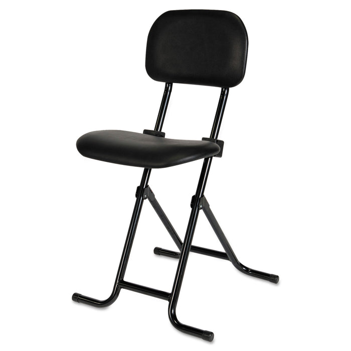 Alera IL Series Height-Adjustable Folding Stool, 27.5" Seat Height, Supports up to 300 lbs., Black Seat/Back, Black Base