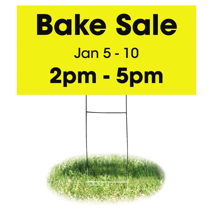 Custom Yard Sign, with Metal Frame/Stake, 12" x 18"