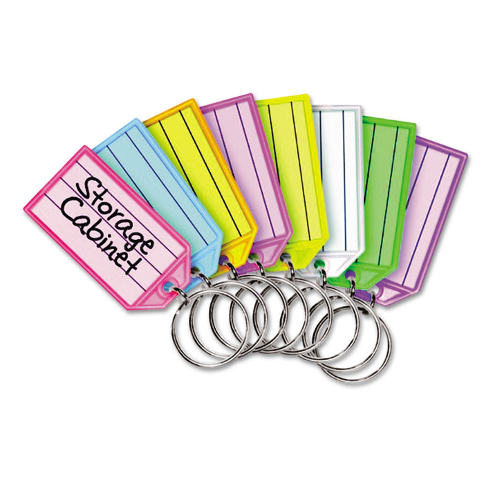 Replacement Tags for Multi-Color Key Rack, 2 1/4, Square, Assorted Colors, 4/PK