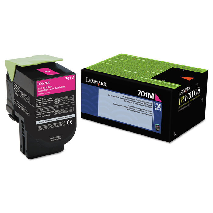 70C10M0 Return Program Toner, 1000 Page-Yield, Magenta