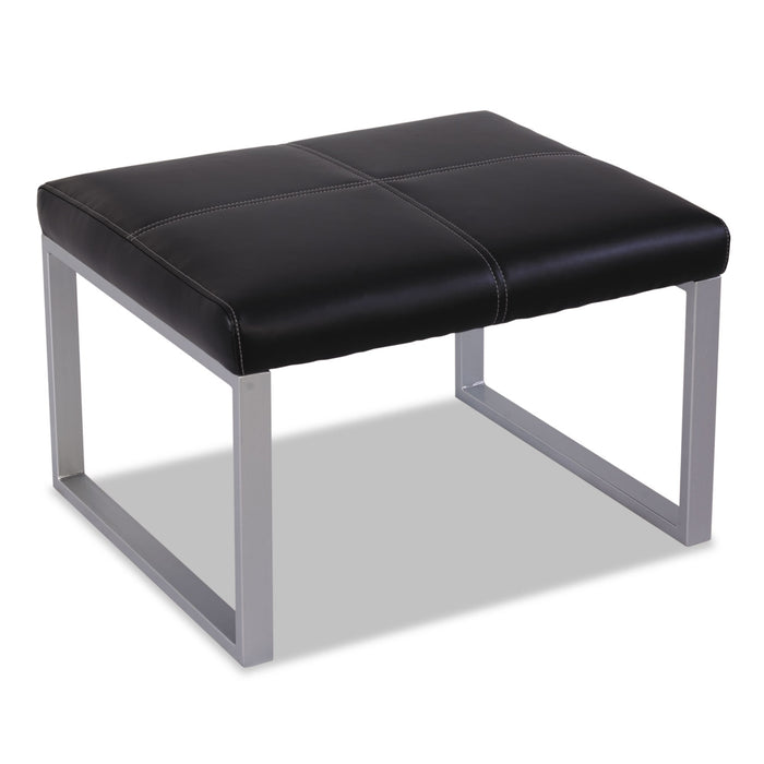 Alera Ispara Series Cube Ottoman, 26.38w x 22.63d x 17.38h, Black/Silver