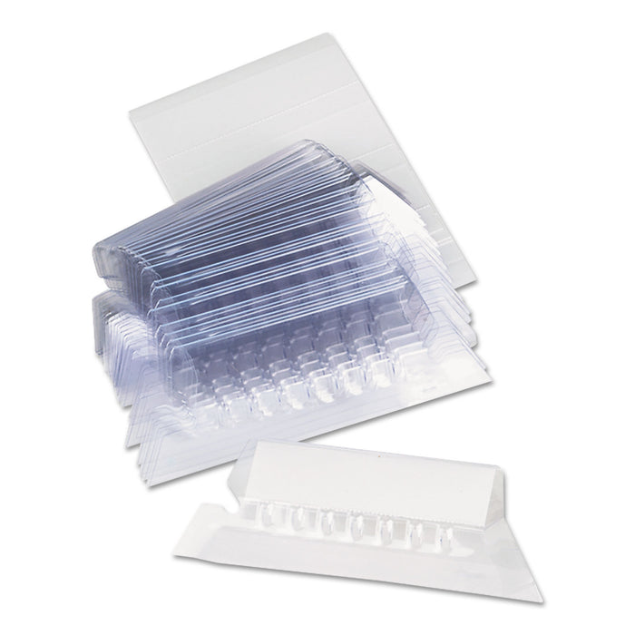 Hanging File Folder Plastic Index Tabs, 1/5-Cut Tabs, Clear, 2.25" Wide, 25/Pack