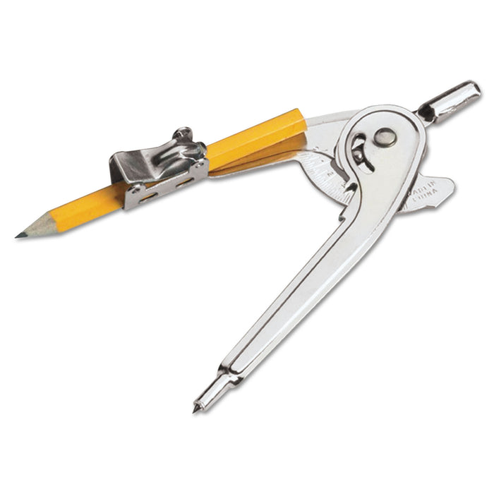 Ball Bearing Compass with Safety Pointed Tip, 12" Max. Diameter, Silver, Dozen