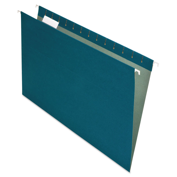 Earthwise by Pendaflex 100% Recycled Colored Hanging File Folders, Legal Size, 1/5-Cut Tab, Blue, 25/Box
