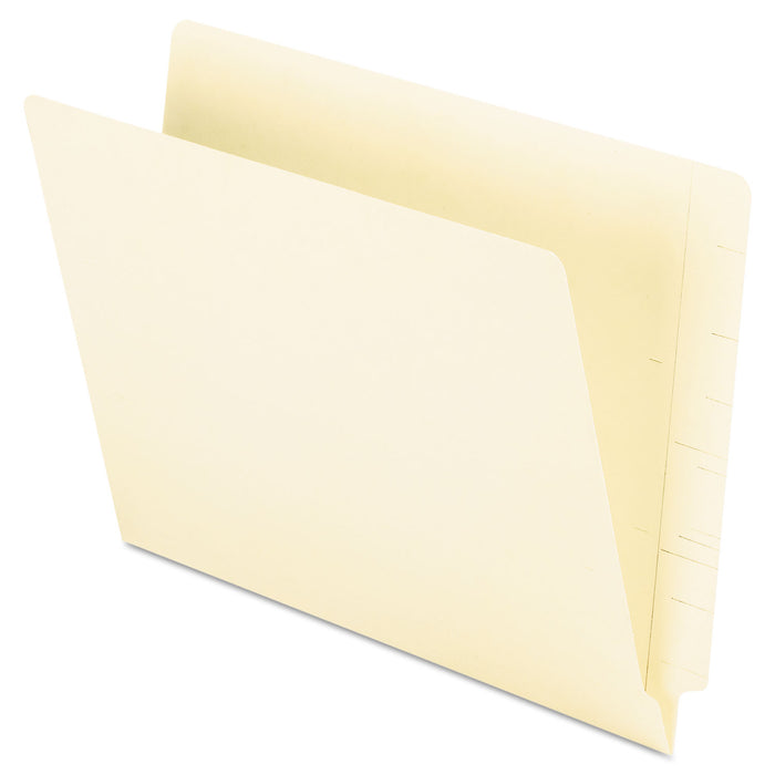 Manila End Tab Folders, 9.5" Front, 2-Ply Straight Tabs, Letter Size, 100/Box