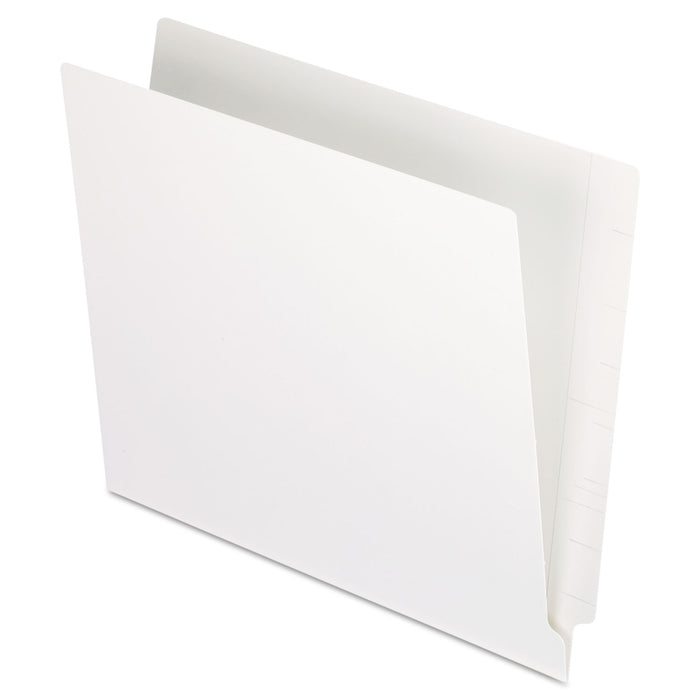 Colored End Tab Folders with Reinforced 2-Ply Straight Cut Tabs, Letter Size, White, 100/Box