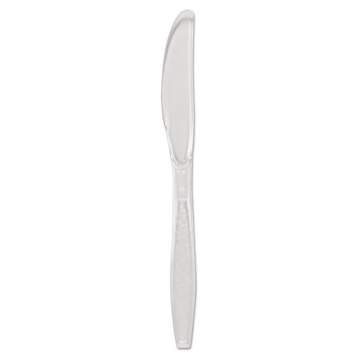 Guildware Heavyweight Plastic Cutlery, Knives, Clear, 1000/Carton