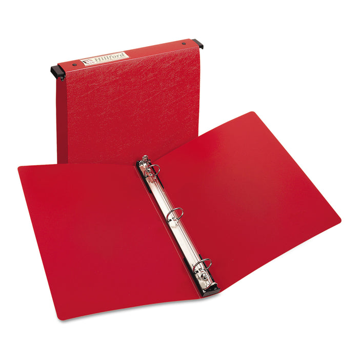 Hanging Storage Flexible Non-View Binder with Round Rings, 3 Rings, 1" Capacity, 11 x 8.5, Red