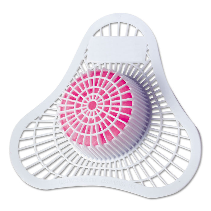 Health Gards Urinal Screen with Non-Para Block, White/Pink, Cherry, Dozen