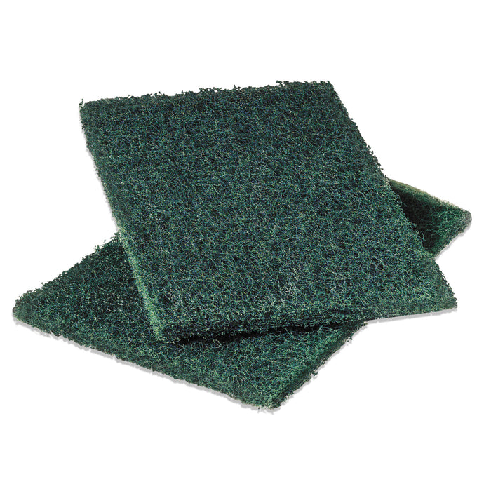 Commercial Heavy-Duty Scouring Pad, Green, 6 x 9, 12/Pack