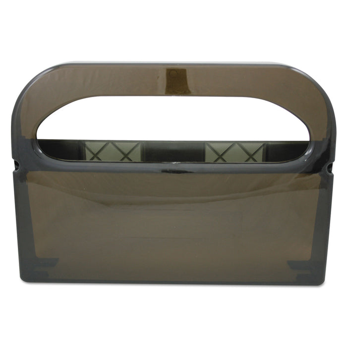Health Gards Toilet Seat Cover Dispenser, Half-Fold, 16 x 3.25 x 11.5, Smoke