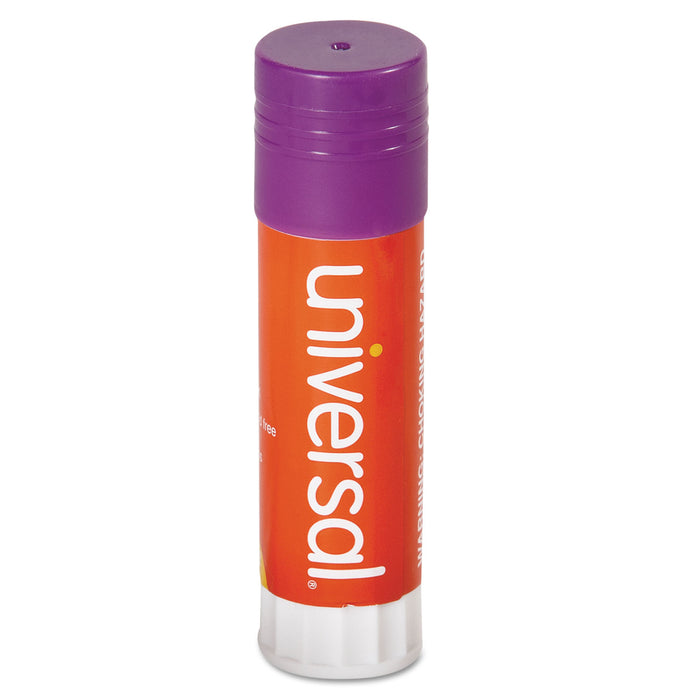 Glue Stick, 1.3 oz, Applies Purple, Dries Clear, 12/Pack