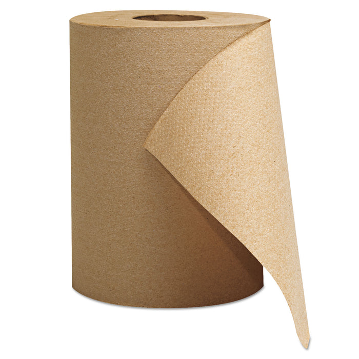 Hardwound Roll Towels, 1-Ply, Brown, 8" x 300 ft, 12 Rolls/Carton