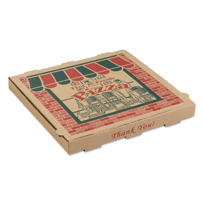 Corrugated Pizza Boxes, 14 x 14 x 1 3/4, Kraft, 50/Carton