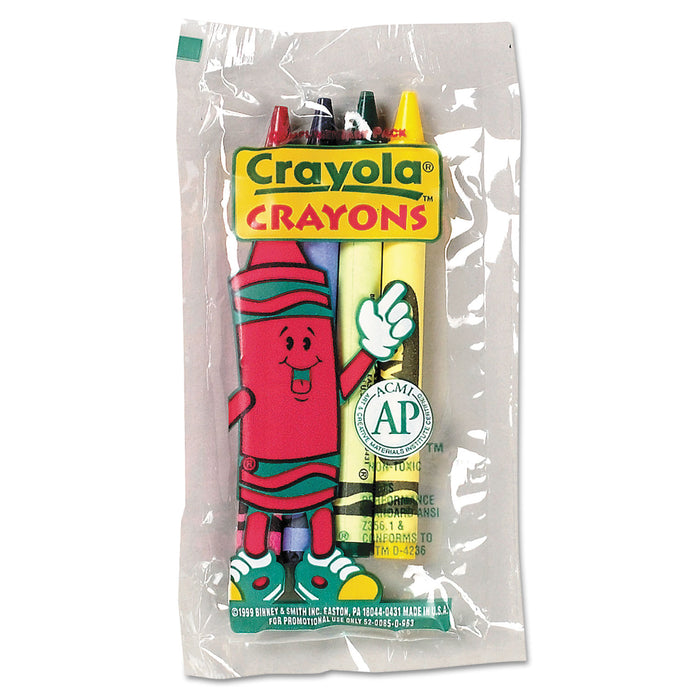 Classic Color Crayons in Cello Pack, 4 Colors, 4/Pack, 360 Packs/Carton