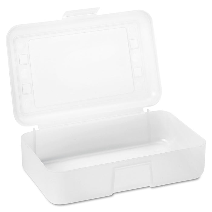Gem Polypropylene Pencil Box with Lid, Clear, 8 1/2 x 5 1/4 x 2 1/2