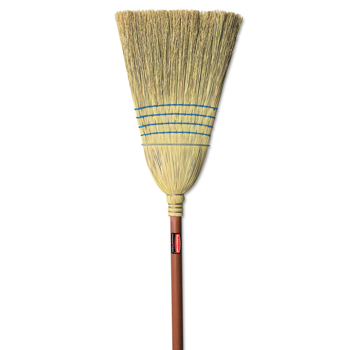 Warehouse Corn-Fill Broom, 38-in Handle, Blue