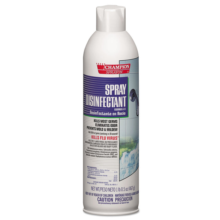 Champion Sprayon Spray Disinfectant, 16.5oz, 12/Carton