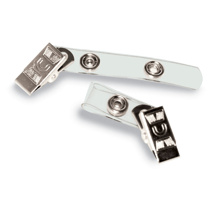 Badge Straps w/Clip, 0.38" x 2.75", Clear, 100/Box
