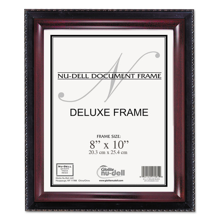 Executive Document Frame, Plastic, 8 x 10, Black/Mahogany
