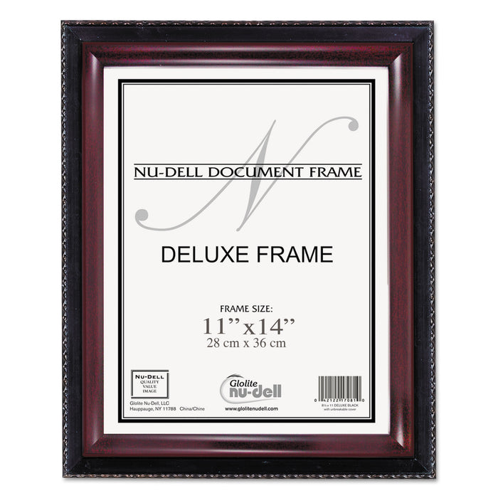 Executive Document Frame, Plastic, 11 x 14, Black/Mahogany