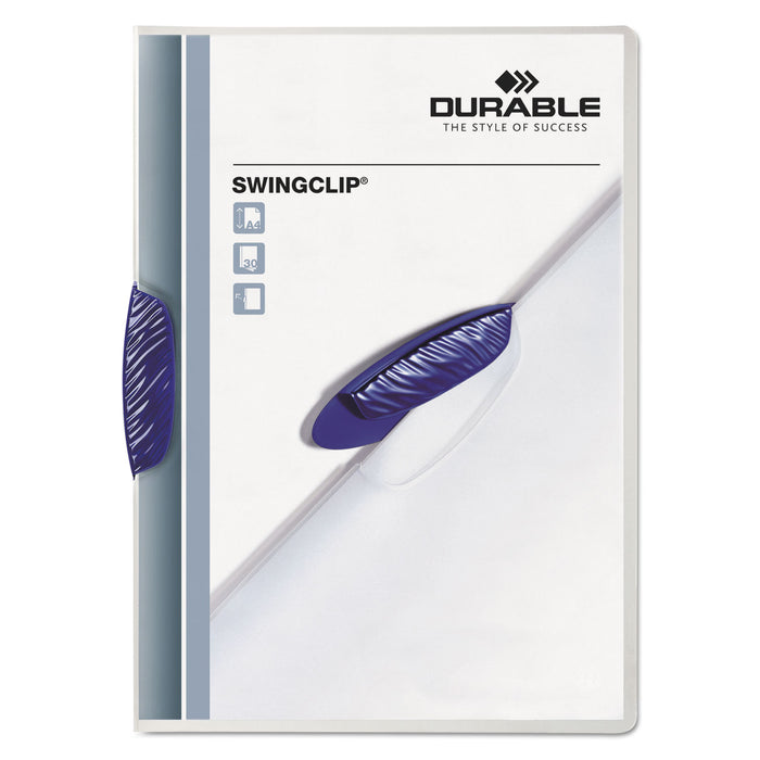 Swingclip Clear Report Cover, Letter Size, Dark Blue Clip, 25/Box