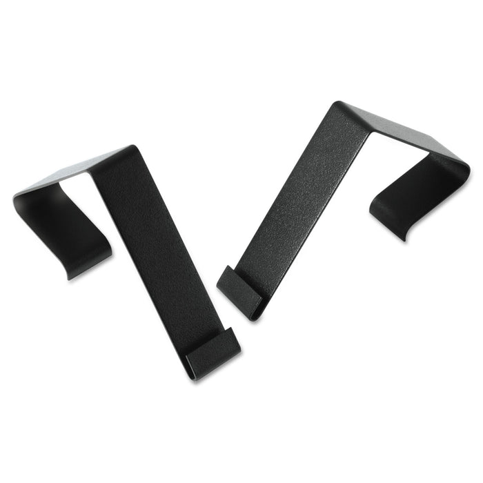 Cubicle Partition Hangers, 1 1/2" - 2 1/2" Panels, Black, 2/Set