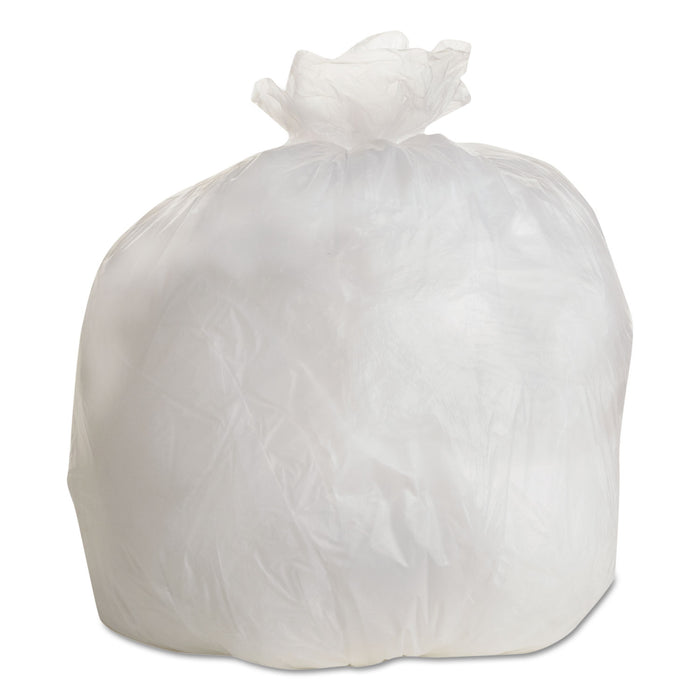 High-Density Can Liners, 45 gal, 19 microns, 40" x 46", Natural, 150/Carton