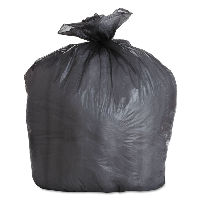 High-Density Can Liners, 56 gal, 19 microns, 43" x 47", Black, 150/Carton