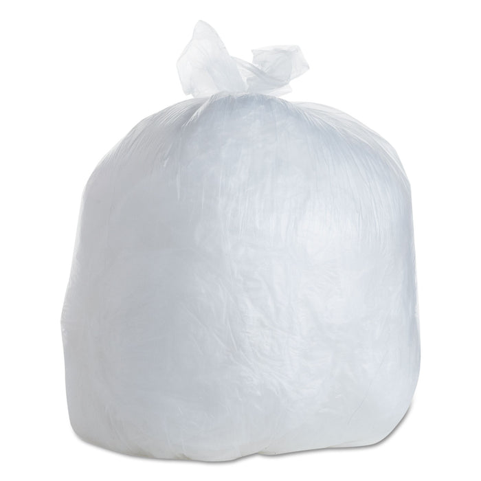 High Density Coreless Can Liners, 30 gal, 10 microns, 30" x 37", Clear, 500/Carton
