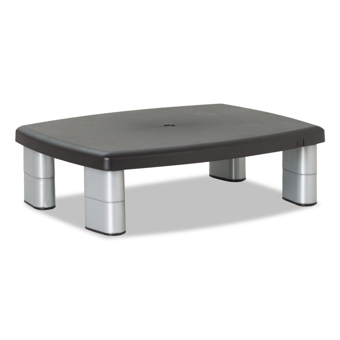 Adjustable Height Monitor Stand, 15 x 12 x 2.63 to 5.88, Black/Silver