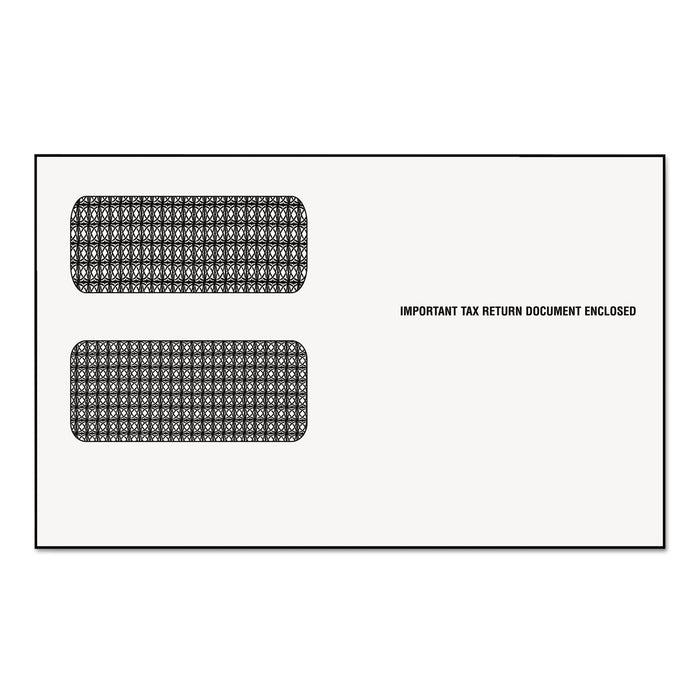 1099 Double Window Envelope, Commercial Flap, Gummed Closure, 5.63 x 9, White, 24/Pack