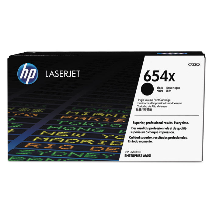 HP 654X, (CF330X) High Yield Black Original LaserJet Toner Cartridge