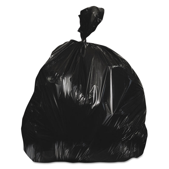 High-Density Waste Can Liners, 33 gal, 22 microns, 33" x 40", Black, 250/Carton