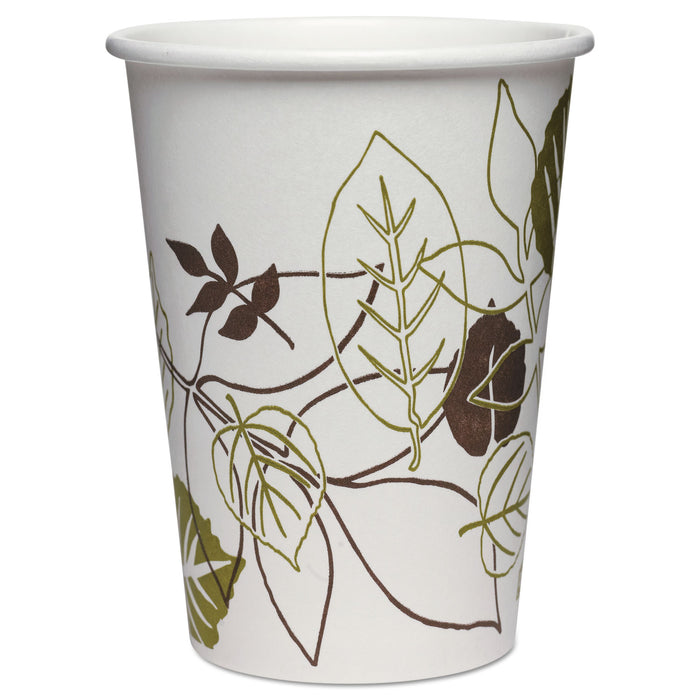 Pathways Paper Hot Cups, 8 oz, White/Green, 50/Pack