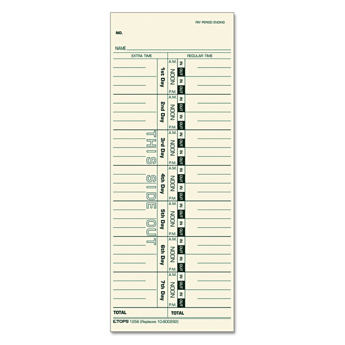 Acroprint/Cincinnati/Lathem/Simplex/Stromberg Time Card 3 1/2 x 9, 500/Box