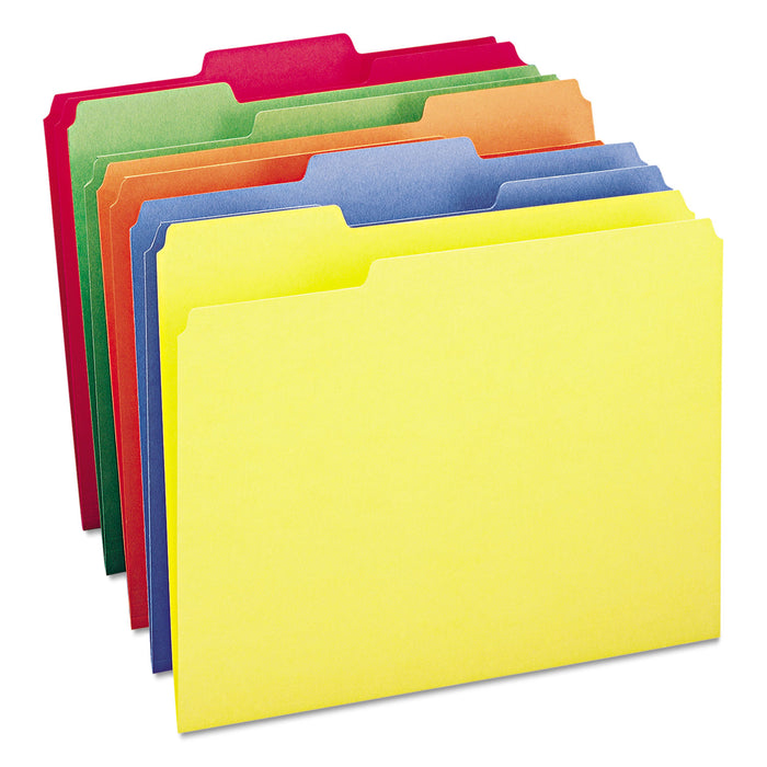 Colored File Folders, 1/3-Cut Tabs, Letter Size, Assorted, 100/Box