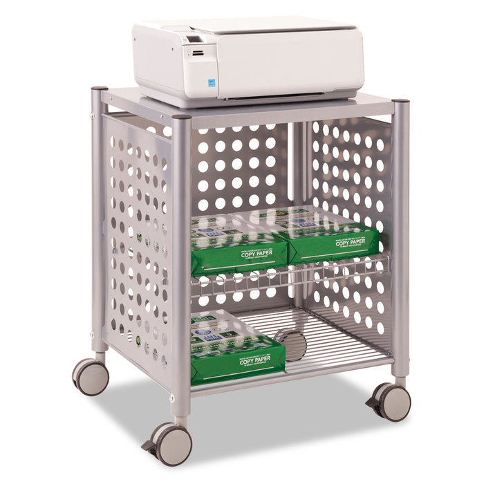 Deskside Machine Stand, Two-Shelf, 21.5w x 17.88d x 27h, Matte Gray