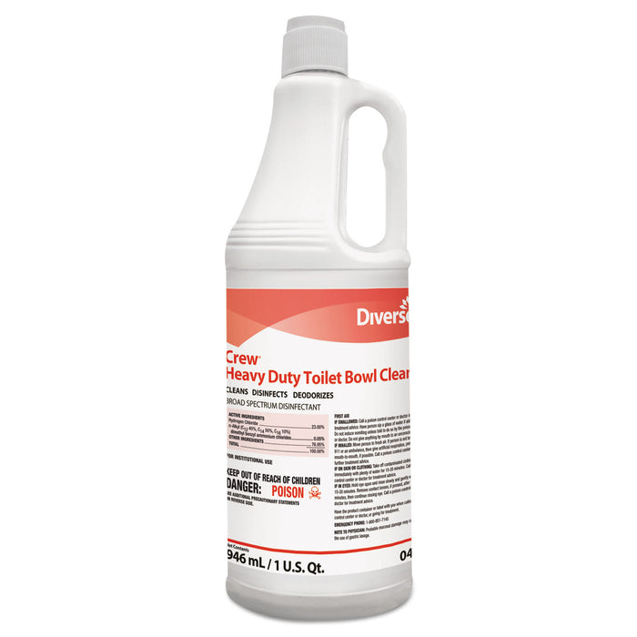 Crew Heavy Duty Toilet Bowl Cleaner, Minty, 32 oz Squeeze Bottle, 12/Carton